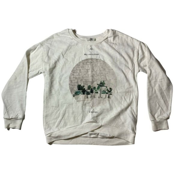 BSK Bershka Medium My Succulent Long Sleeve Shirt Womens - Picture 1 of 5